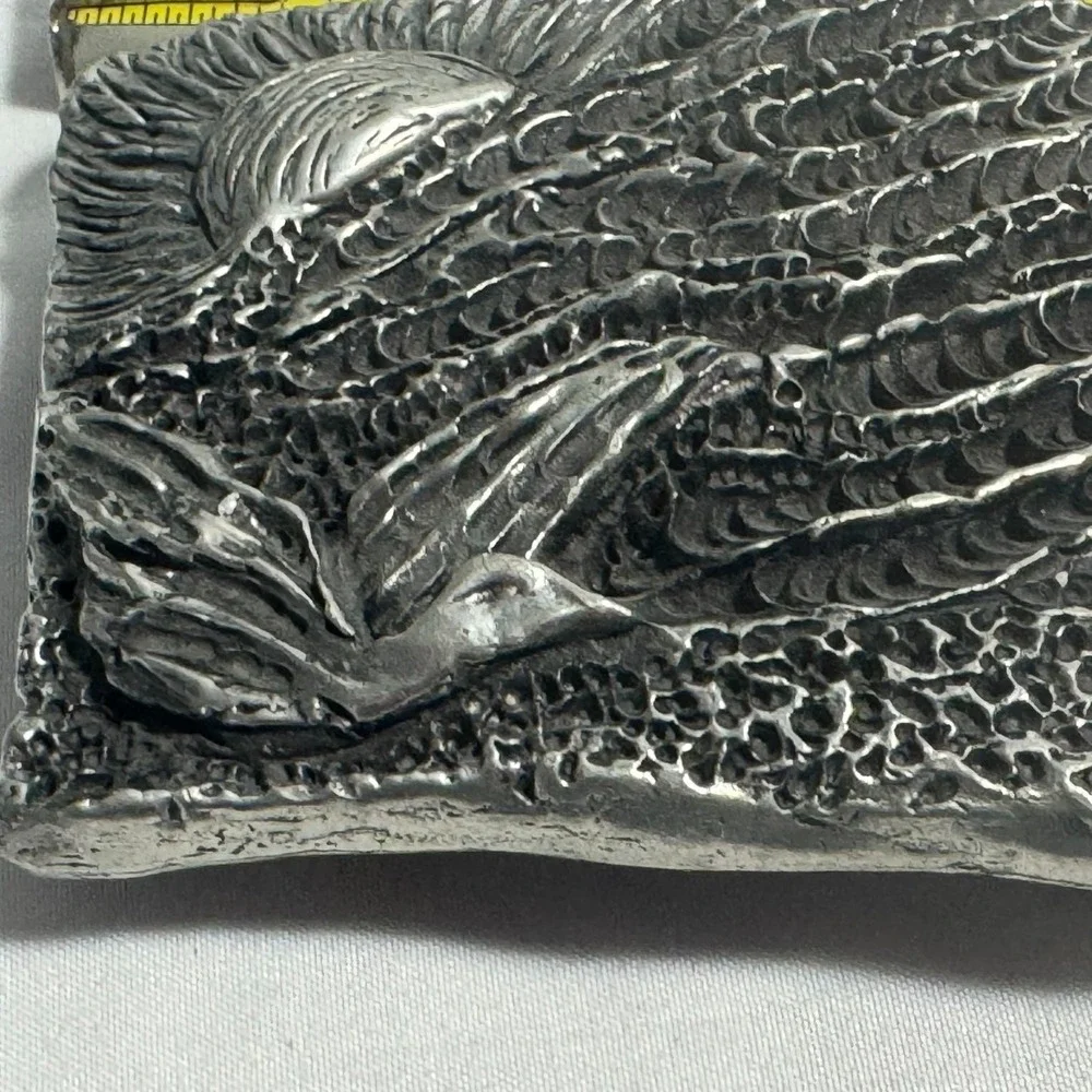 Vintage Heritage Pewter Belt Buckle1009 Ocean Scene Sunset Seagul‎ 3D